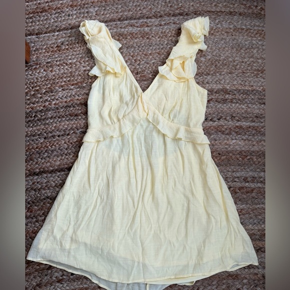 Francesca’s Miami Large Yellow Camilla Ruffle Mini Sundress - Picture 1 of 6